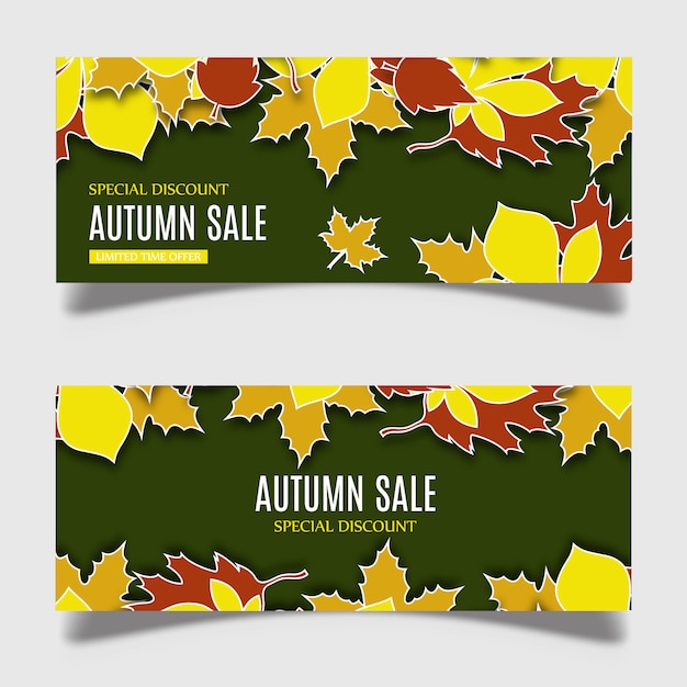 Colorful vector autumn banner design