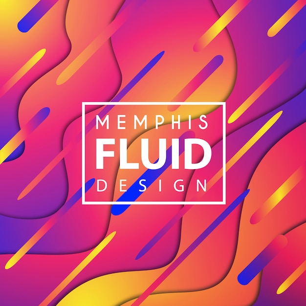 Colorful vector memphis fluid background