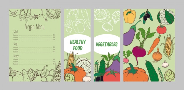 Colorful Vegetarian Menu Template