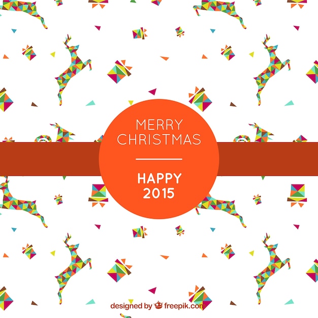 Free vector colorful vintage christmas card