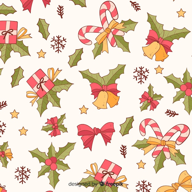 Colorful vintage christmas pattern