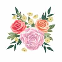 Free vector colorful vintage floral bouquet