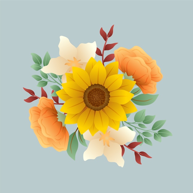 Free vector colorful vintage floral bouquet