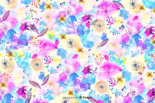 Colorful watercolor abstract floral background