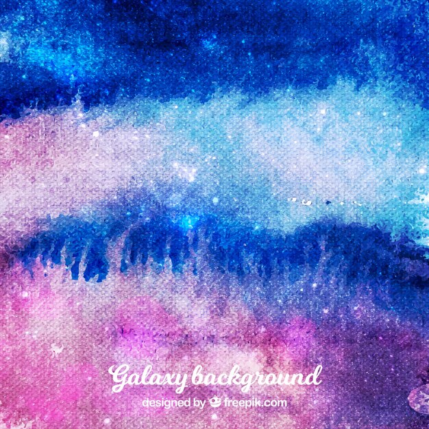 Colorful watercolor background of galaxy