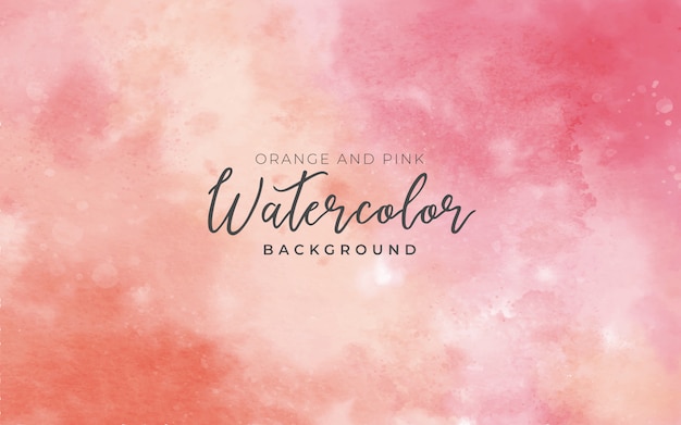 Colorful watercolor background orange and pink