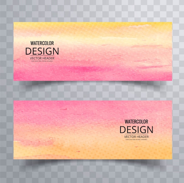 Free vector colorful watercolor banners