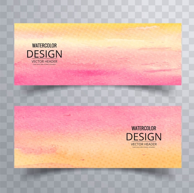 Colorful watercolor banners