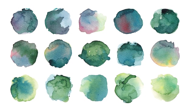 Colorful watercolor Brush Set Collection