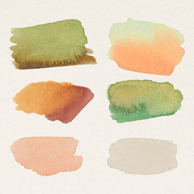 Colorful watercolor brush strokes vector