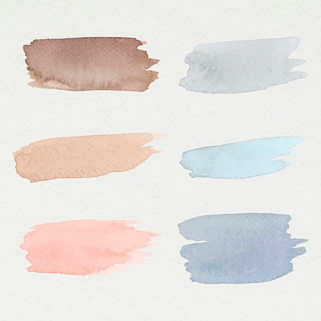 Colorful watercolor brush strokes vector