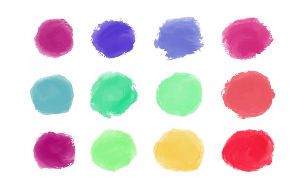 Colorful watercolor brush strokes