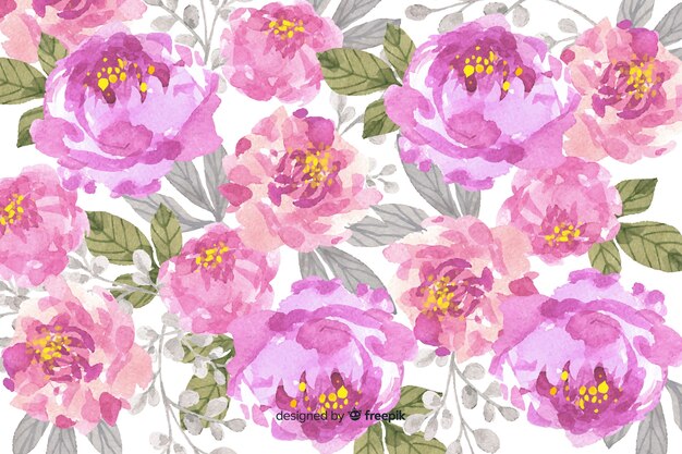 Colorful watercolor floral background