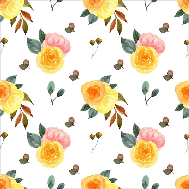 Colorful Watercolor Floral Seamless Pattern