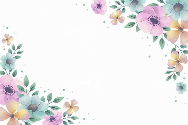Free vector colorful watercolor flowers background