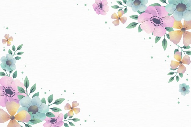 Colorful watercolor flowers background