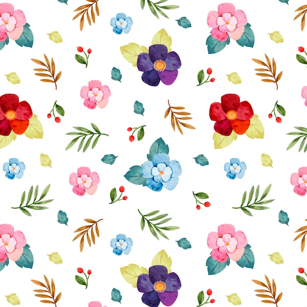 다채로운 수채화 꽃 패턴