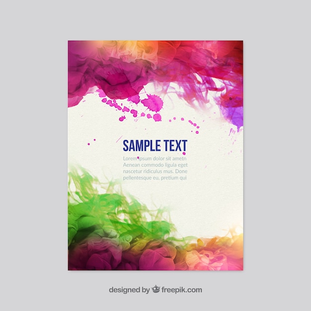 Free vector colorful watercolor flyer