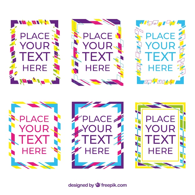 Free vector colorful watercolor frame collection