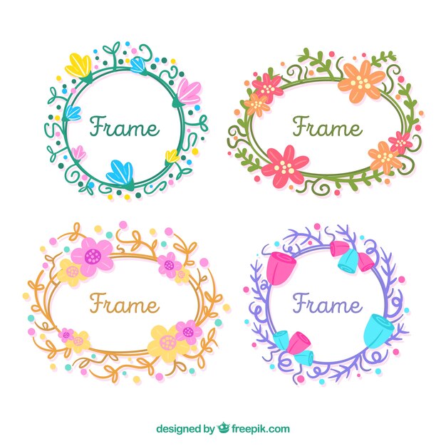 Colorful watercolor frame collection