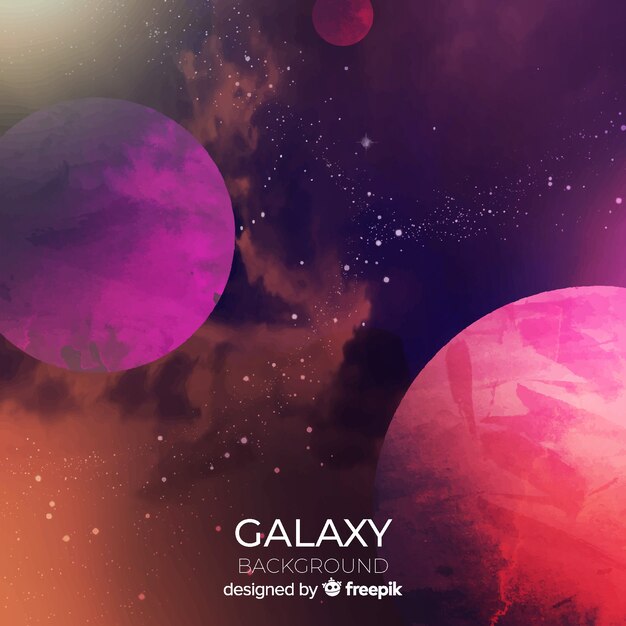 Colorful watercolor galaxy background