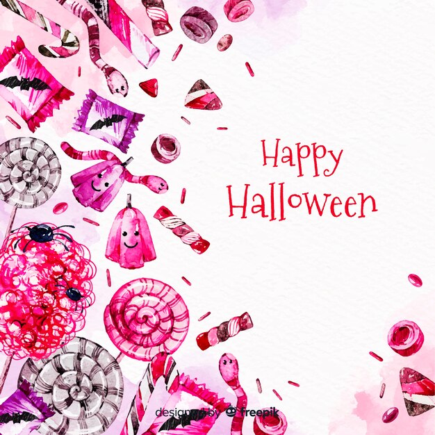 Colorful watercolor halloween background