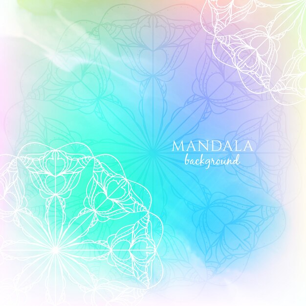 Colorful watercolor mandala design background