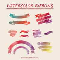 Free vector colorful watercolor ribbons