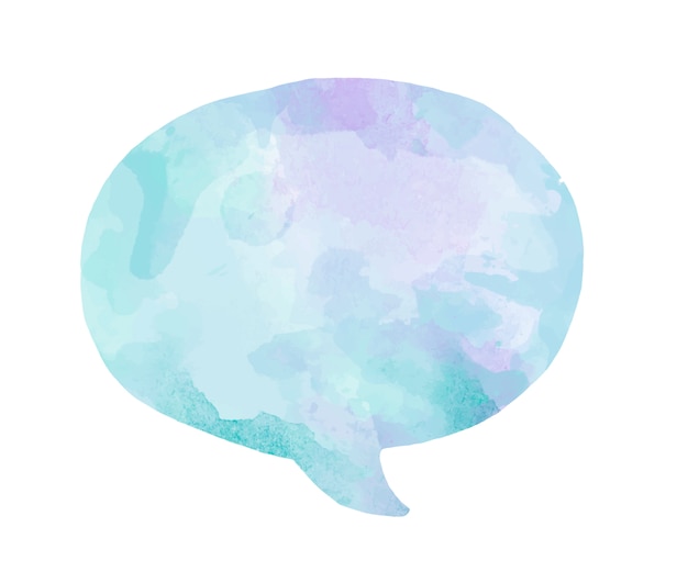 Colorful watercolor speech bubble