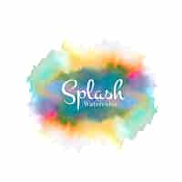 Free vector colorful watercolor splash decorative design vector