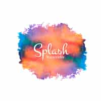 Free vector colorful watercolor splash hand drawn design