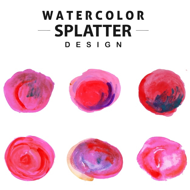 Vettore gratuito collezione colorful watercolor splatter