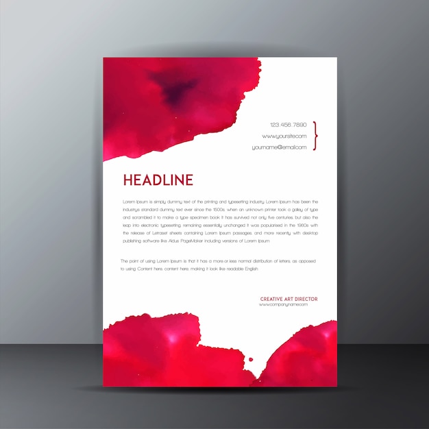 Free vector colorful watercolor splatter letterhead template