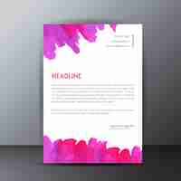 Free vector colorful watercolor splatter letterhead template