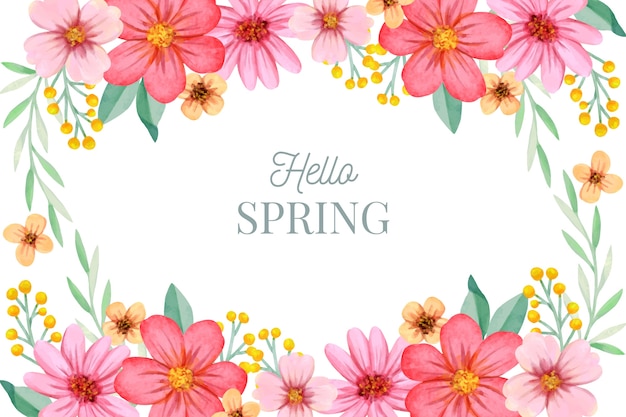 Free vector colorful watercolor spring background