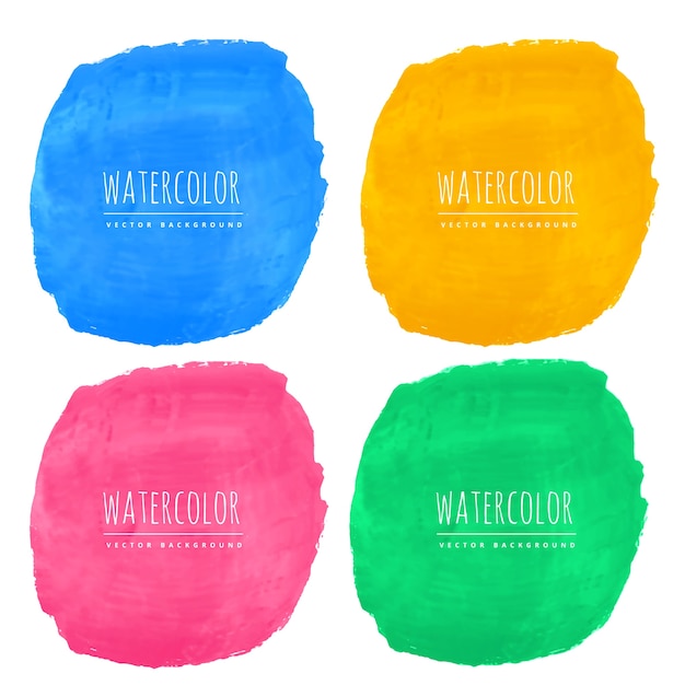 Free vector colorful watercolor stain collection