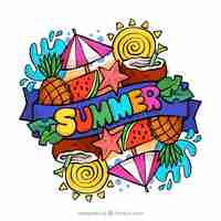 Free vector colorful watercolor summer background