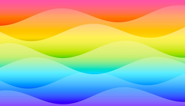 Colorful wave style rainbow colors vibrant abstract background