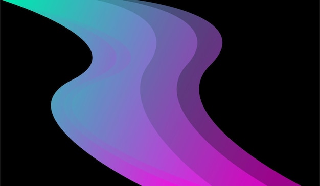 Free vector a colorful wave with a black background