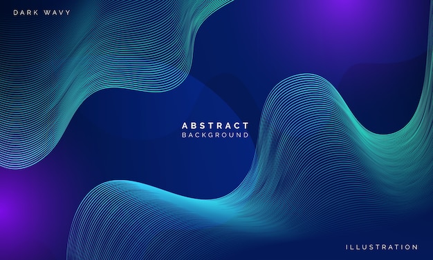 Free vector colorful waves on dark background