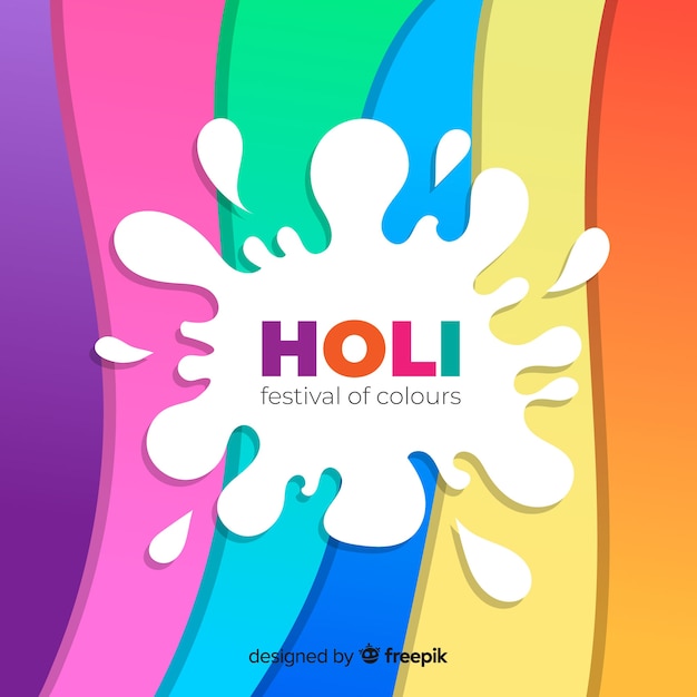 Colorful waves holi festival background