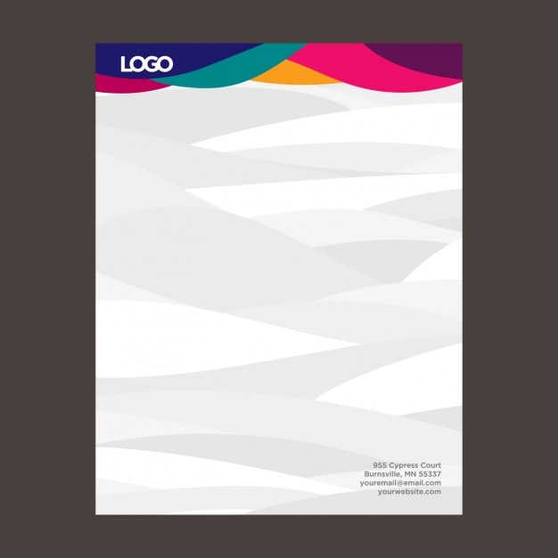 Free Vector colorful waves letterhead 