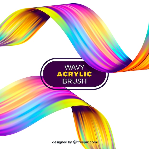 Free vector colorful wavy acrylic background