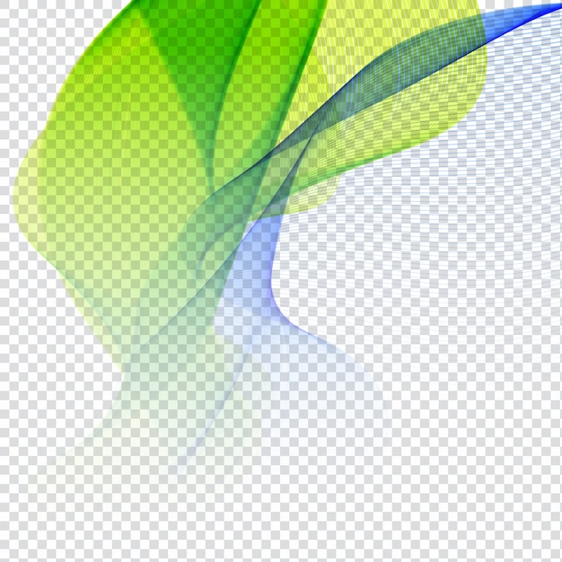 Colorful wavy design on transparent background