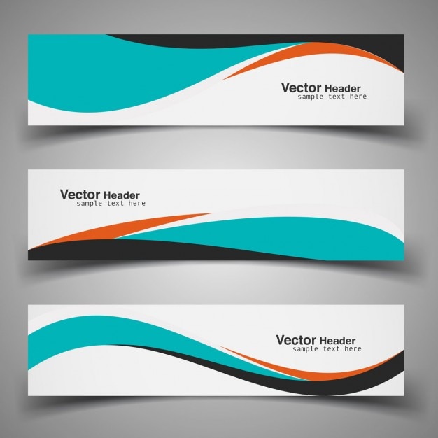 Free vector colorful wavy headers