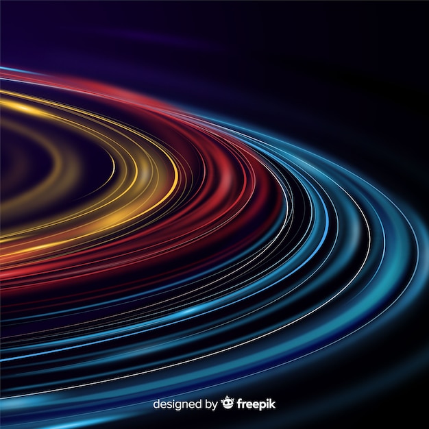 Colorful wavy light trail background