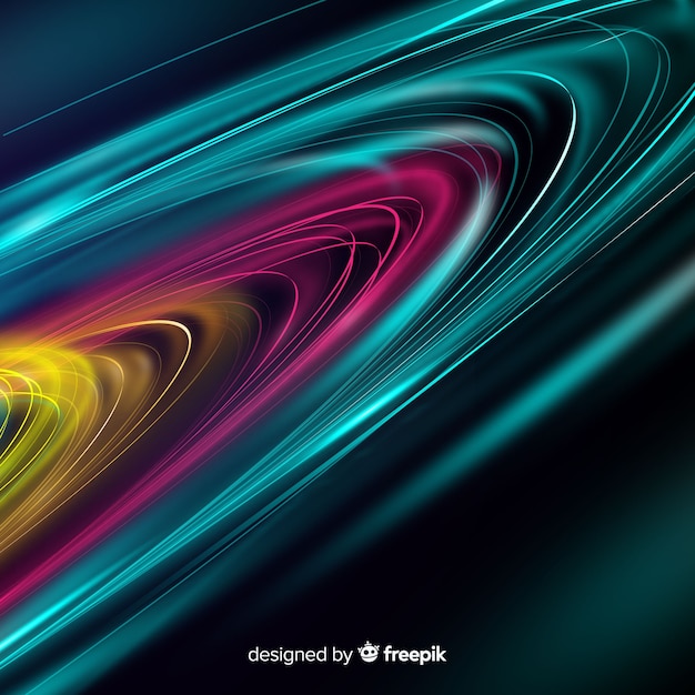 Free vector colorful wavy light trail background