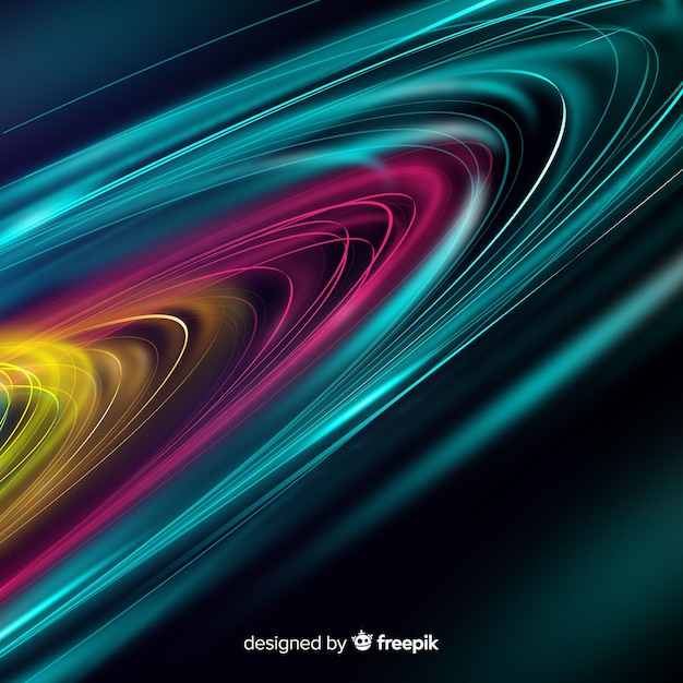 Colorful wavy light trail background