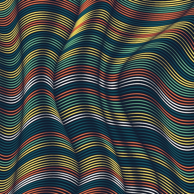 Colorful wavy lines background