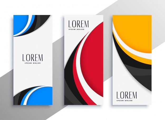 Free vector colorful wavy vertical business card or banner design